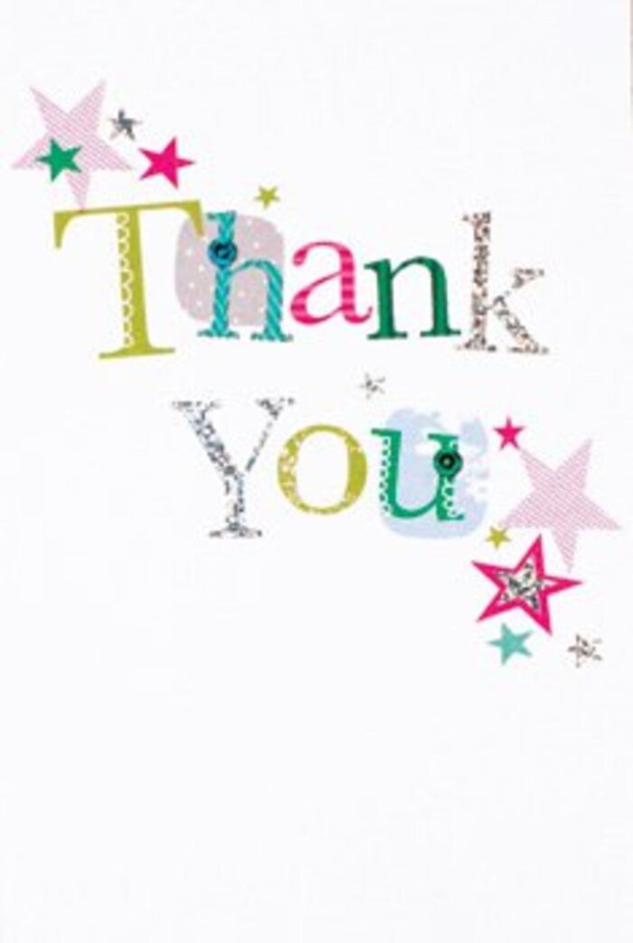 There's an understated yet exuberant beauty in the arrangement of letters on this thank you card, echoing the friendly charm that's woven into West Wickham's daily life. Each character in the phrase is carefully crafted-some whimsical with spots and gentle curves, others elegantly elongated or brushed with a subtle shimmer of silver. Clusters of vibrant stars-some with sparkling pink stripes, others bathed in turquoise or dusted in metallic shine-hover near the message, infusing the design with a sense of blessing. The open composition, anchored on a crisp white background, brings a sense of modern brightness to the scene, like a breath of fresh air streaming down Wickham Park. There's a sophistication to the layout that's never too formal, making it perfect for any occasion where true gratitude is called for. Tucked beside a bouquet prepared by the dedicated florists at Flowers West Wickham, this card transforms an expression of thanks into a moment that's as memorable as sharing a chat in a local café with a dear friend.